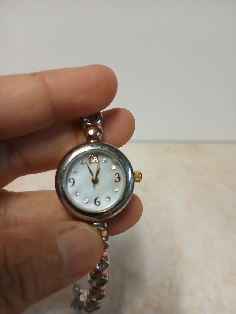 Women's Two-Tone Silver and Rose Gold Bracelet Watch